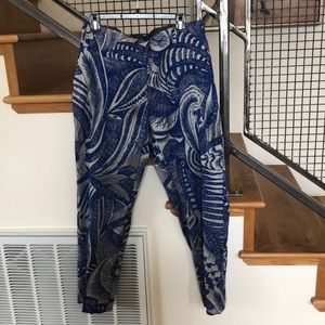 Dries Van Noten embroidered feather print pants